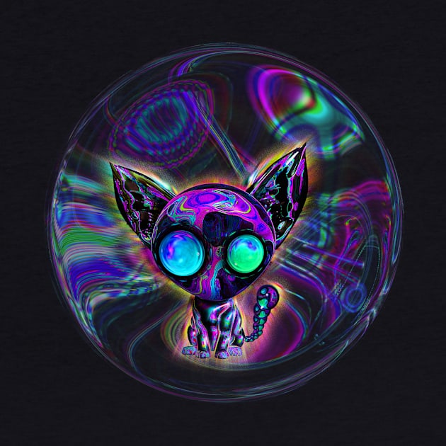 Space bubble kitten by Pebbles Joy Designs